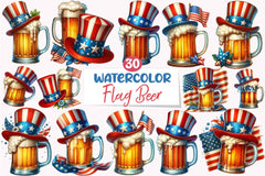American Flag Beer Clipart Bundle - CraftNest - Digital Crafting and Art