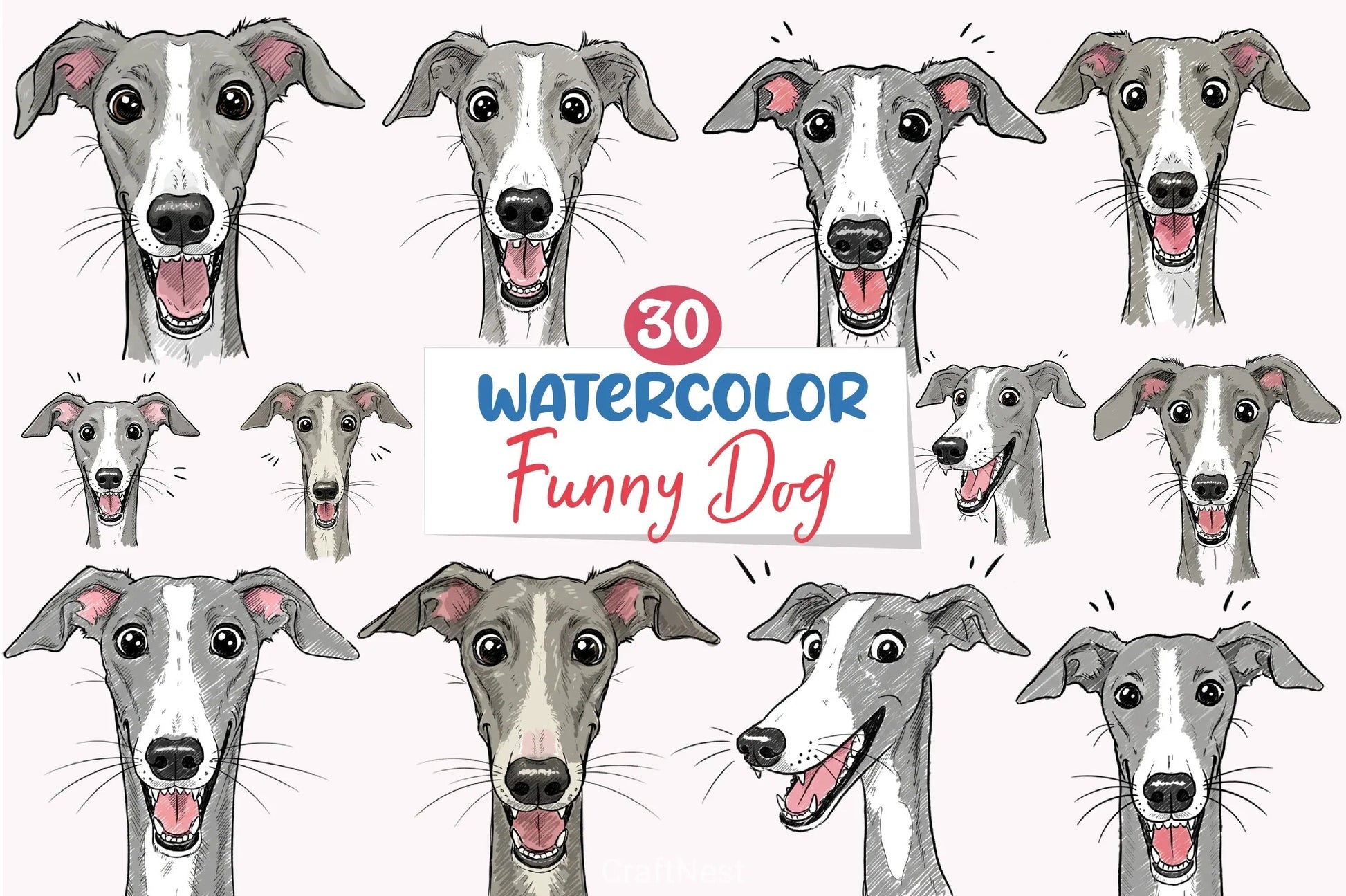 Funny Dog Clipart Bundle - CraftNest - Digital Crafting and Art