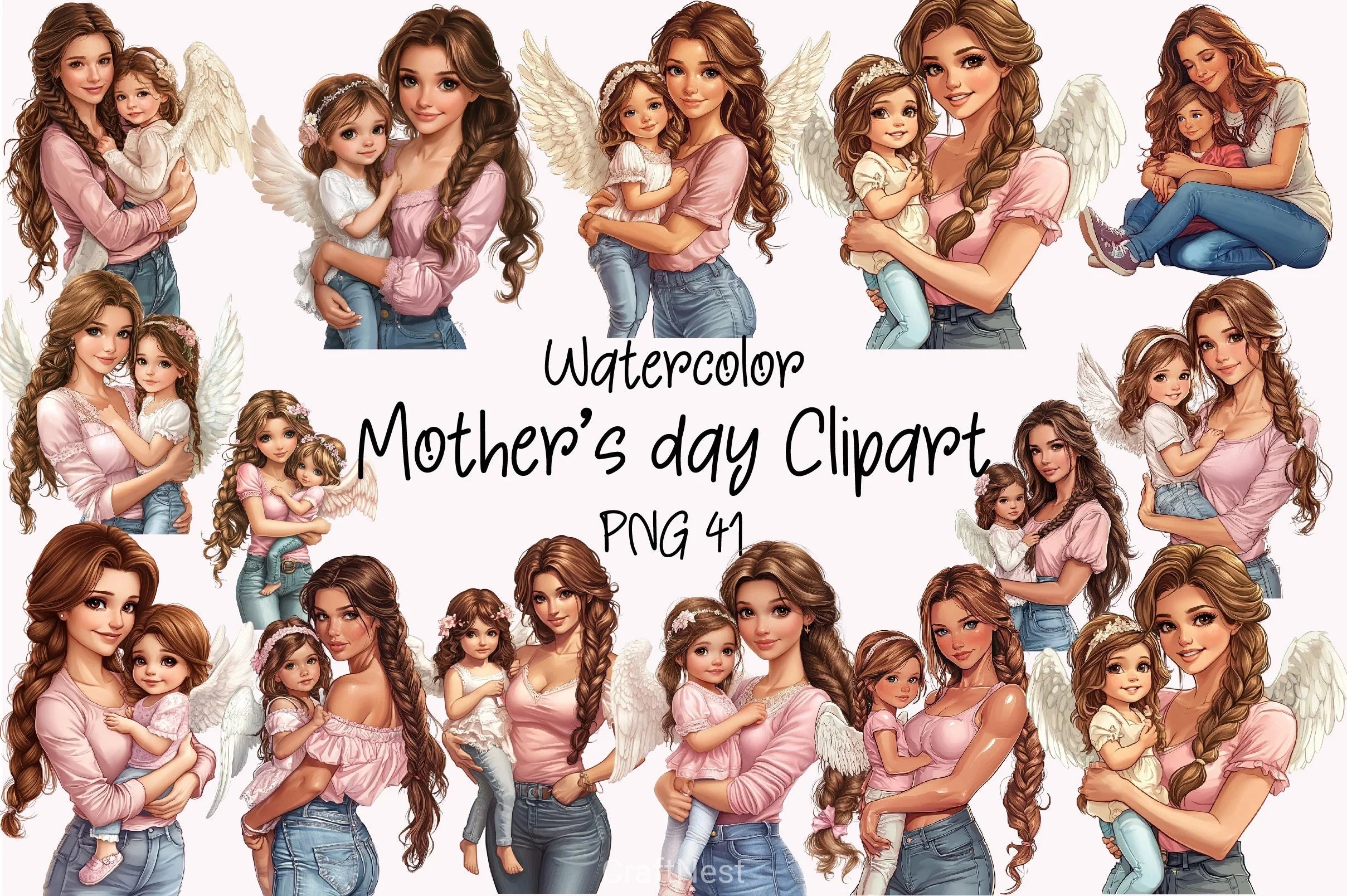 Mother's Day Hug Clipart Bundle - CraftNest - Digital Crafting and Art