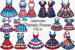American 4th July Dresses Clipart Bundle - CraftNest - Digital Crafting and Art