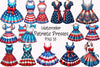 American 4th July Dresses Clipart Bundle