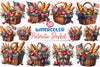 Patriotic Flowers Basket Flag Clipart Bundle