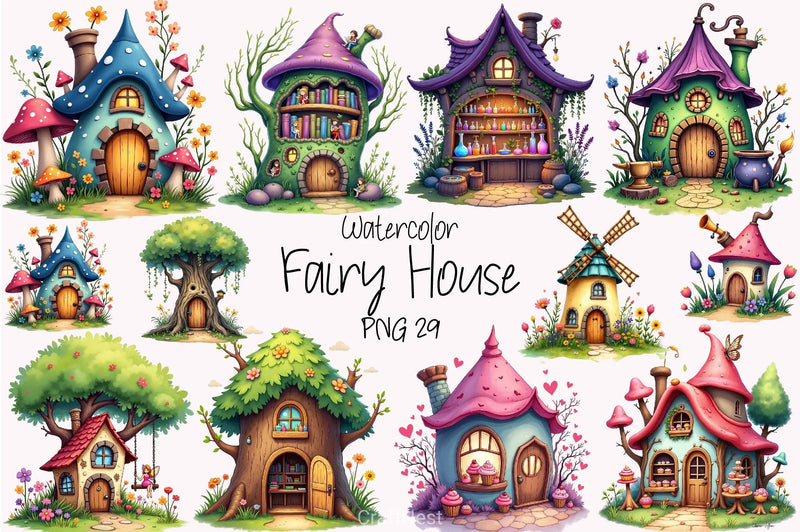 Fairy House Clipart Bundle 4 - CraftNest - Digital Crafting and Art