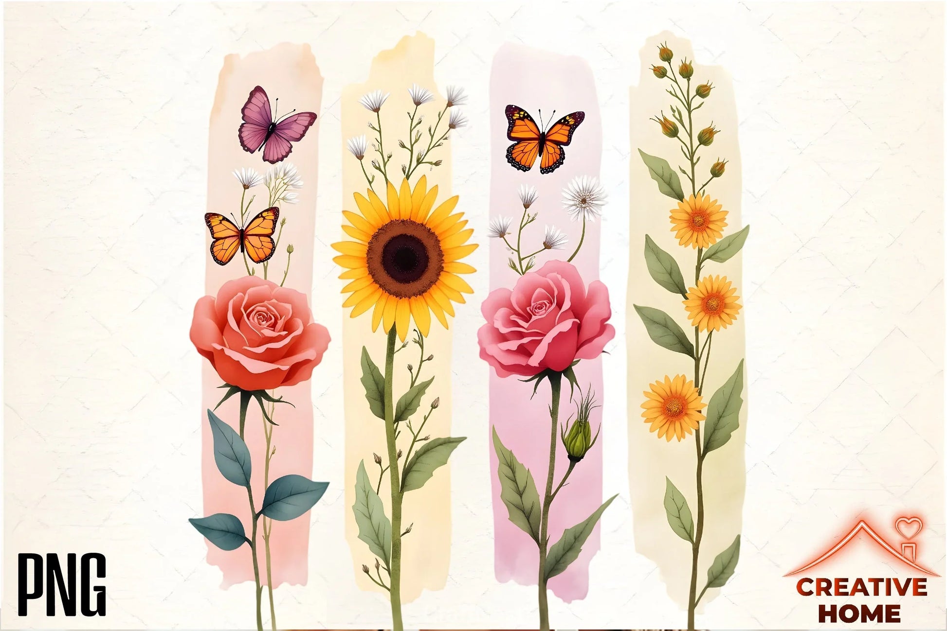 Floral Brushstrokes Clipart Bundle - CraftNest - Digital Crafting and Art