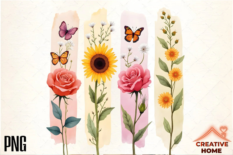 Floral Brushstrokes Clipart Bundle - CraftNest - Digital Crafting and Art