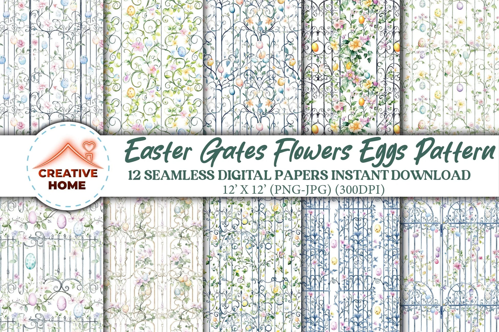 Easter Garden Gates Clipart Bundle - CraftNest - Digital Crafting and Art
