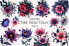 Dark Moody Gothic Flower Clipart Bundle