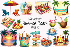 Summer Beach Clipart Bundle 3 - CraftNest - Digital Crafting and Art