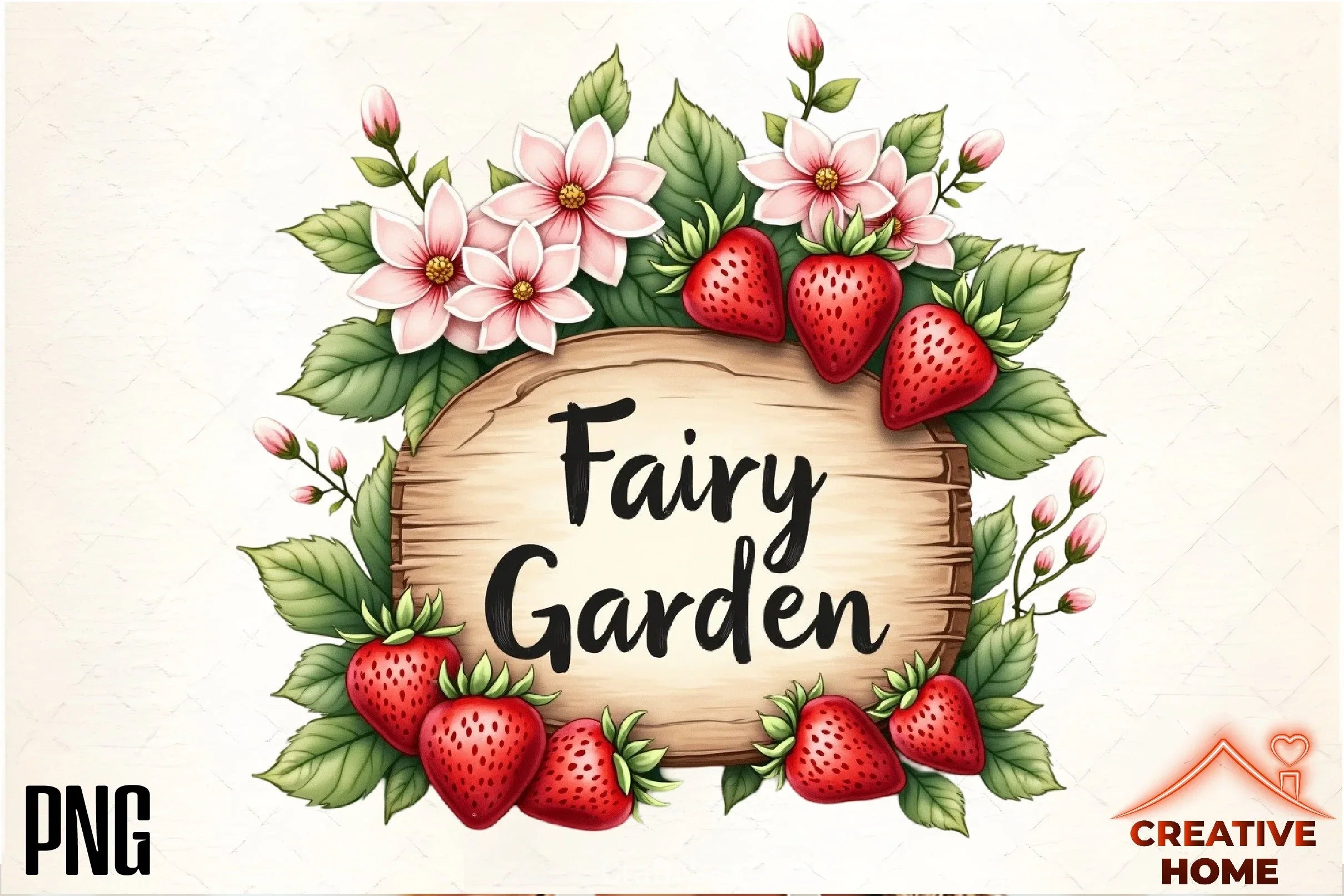 Spring Strawberry Fairy Garden Clipart Bundle - CraftNest - Digital Crafting and Art