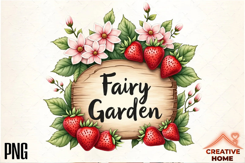 Spring Strawberry Fairy Garden Clipart Bundle - CraftNest - Digital Crafting and Art