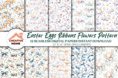 Easter Eggs Ribbons Flowers Clipart Bundle - CraftNest - Digital Crafting and Art