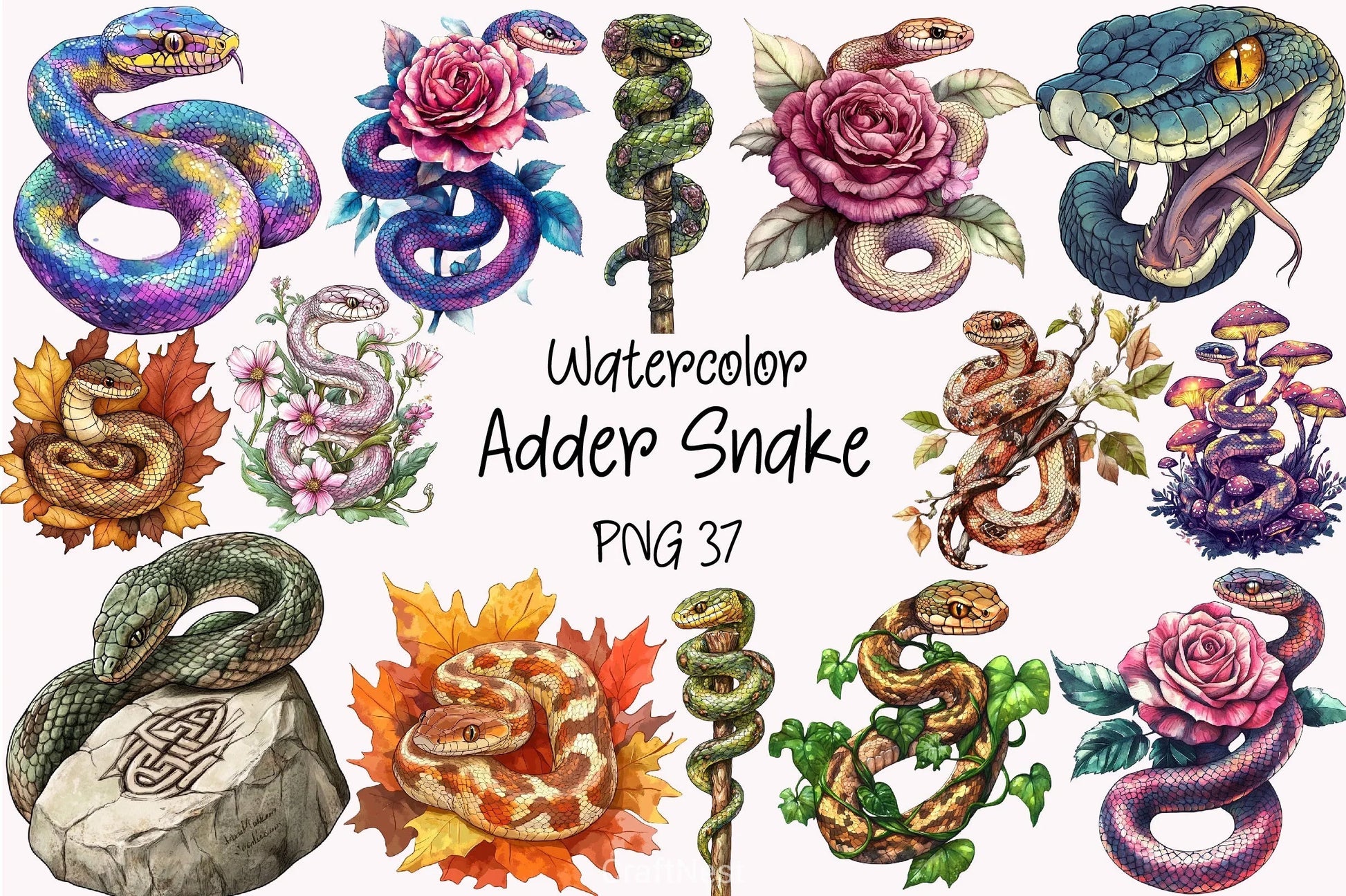 Adder Snake Clipart Bundle - CraftNest - Digital Crafting and Art