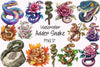 Adder Snake Clipart Bundle