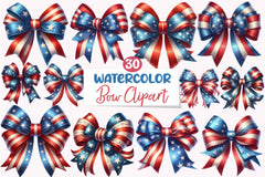 4th of July Bow Clipart Bundle - CraftNest - Digital Crafting and Art