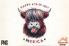 Patriotic Highland Cow Clipart Bundle