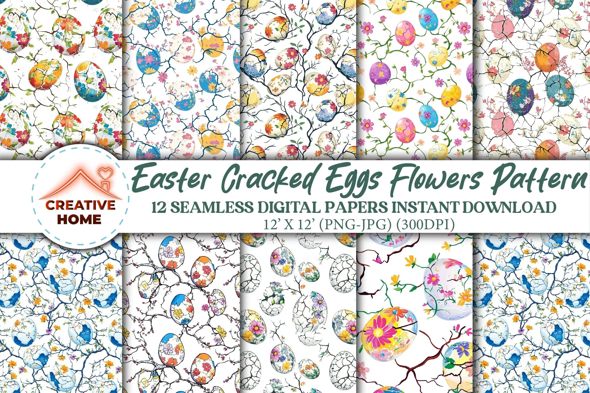 Easter Cracked Eggs Clipart Bundle - CraftNest - Digital Crafting and Art