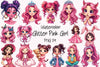 Glitter Pink Girl Clipart Bundle