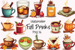 Fall Drinks Clipart Bundle - CraftNest - Digital Crafting and Art