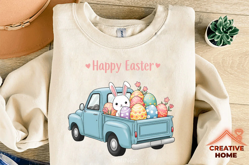 Easter Bunny Truck Clipart Bundle 7 - CraftNest - Digital Crafting and Art