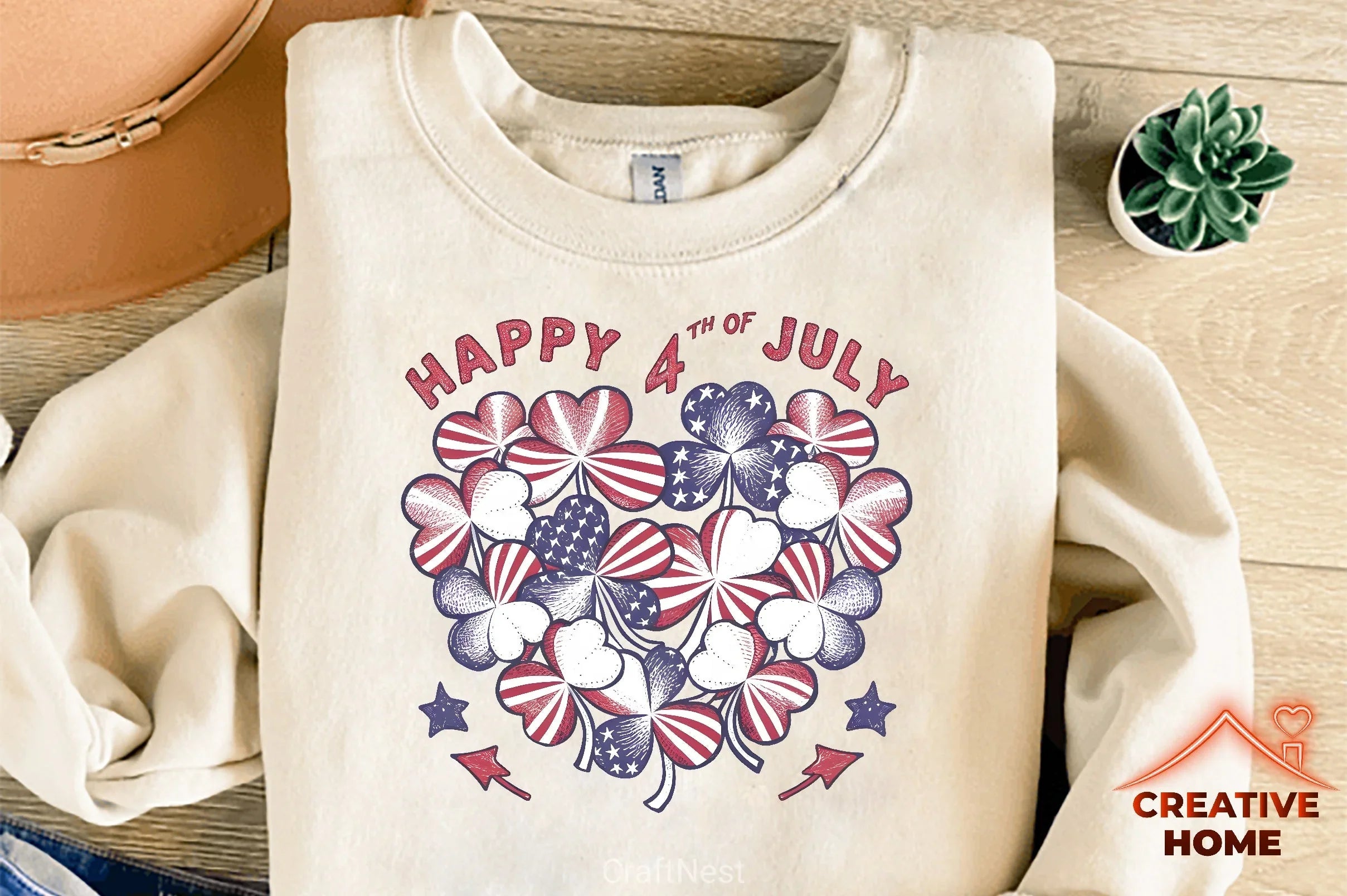 Patriotic Shamrock Heart Clipart Bundle - CraftNest - Digital Crafting and Art