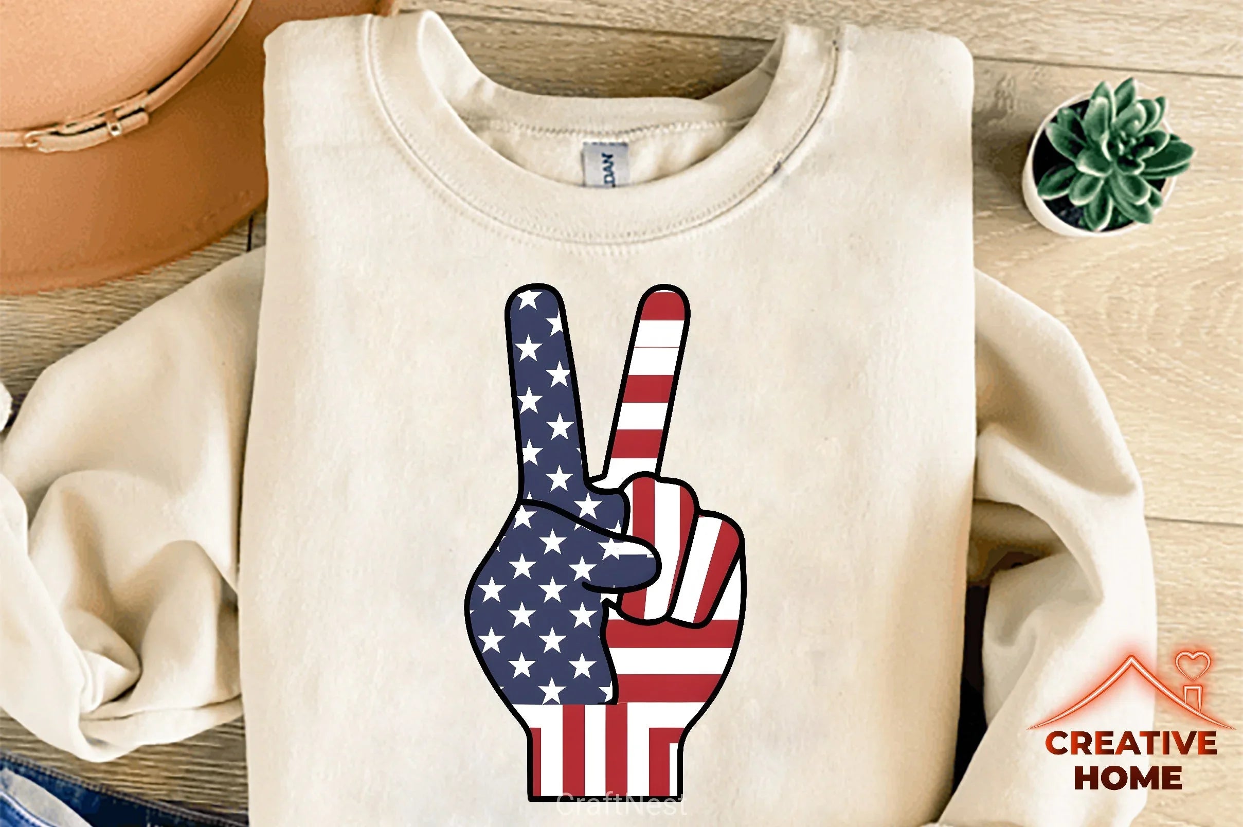 Patriotic Peace Hand Sign Clipart Bundle - CraftNest - Digital Crafting and Art