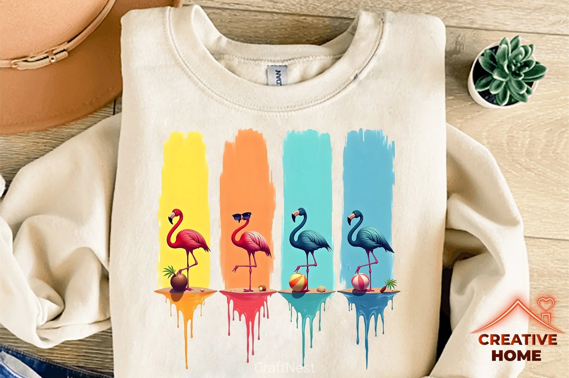 Summer Solstice Flamingos Clipart Bundle - CraftNest - Digital Crafting and Art