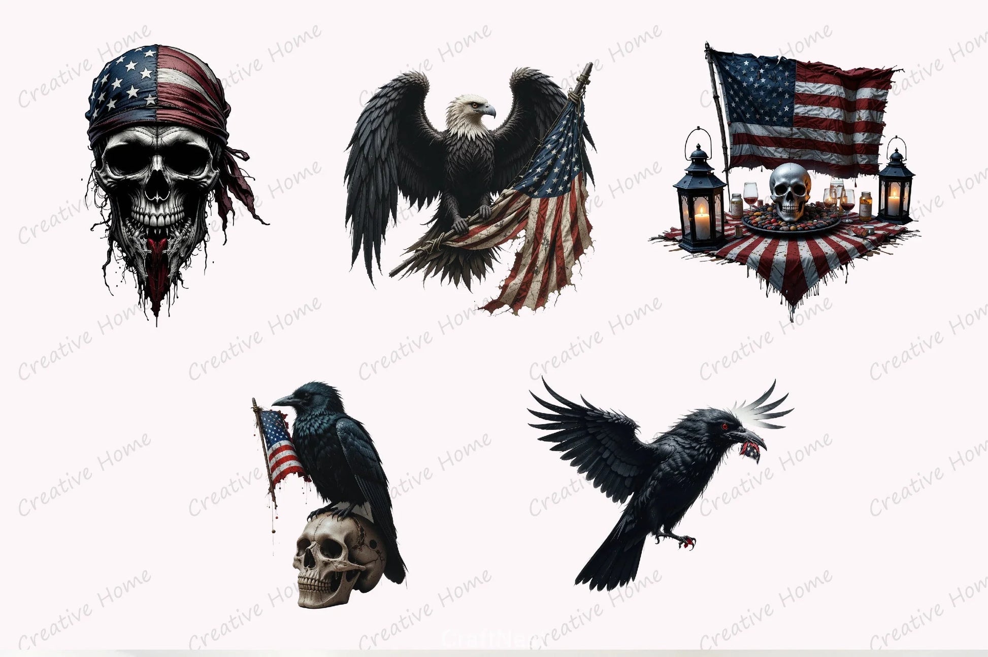 Gothic 4th July Clipart Bundle - CraftNest - Digital Crafting and Art