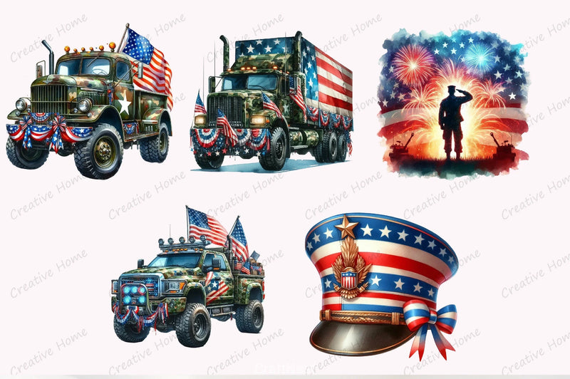 4th of July USA Clipart Bundle 3 - CraftNest - Digital Crafting and Art