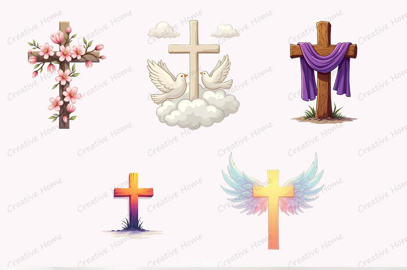 Easter Cross Clipart Bundle - CraftNest - Digital Crafting and Art