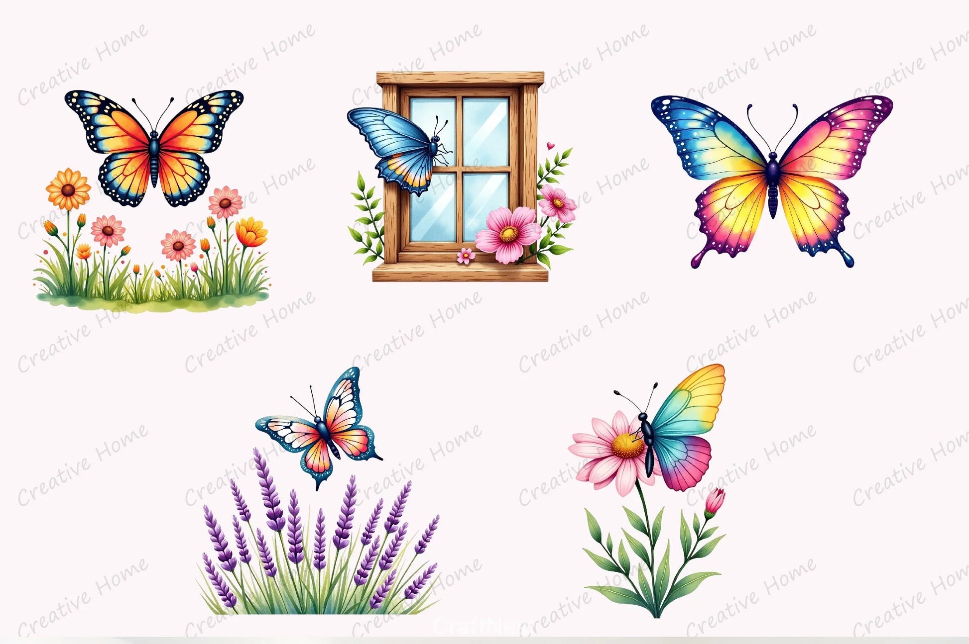 Summer Butterfly Clipart Bundle - CraftNest - Digital Crafting and Art