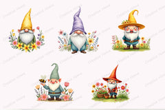 Spring Gnome Bee Clipart Bundle - CraftNest - Digital Crafting and Art