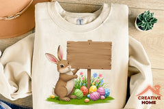 Easter Bunny Sign Board Clipart Bundle - CraftNest - Digital Crafting and Art