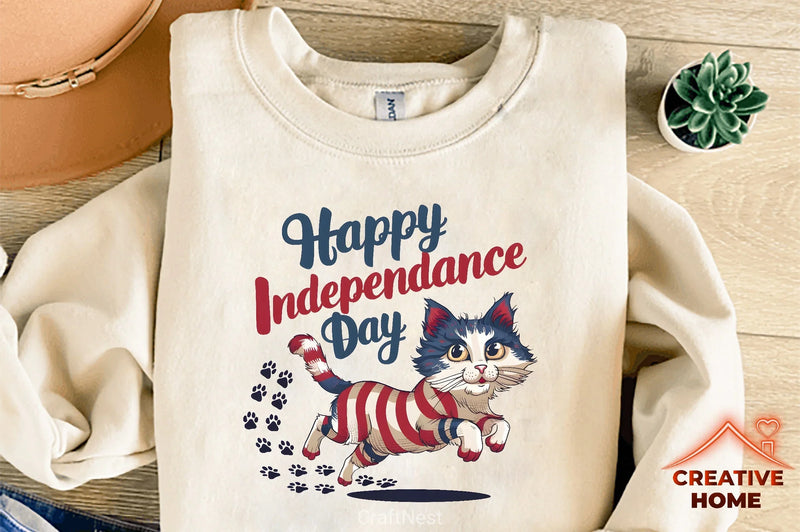 Independence Day Patriotic Cat Clipart Bundle - CraftNest - Digital Crafting and Art