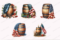 American Flag Wine Barrel Clipart Bundle - CraftNest - Digital Crafting and Art