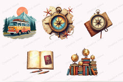 Vintage Travel Clipart Bundle 5 - CraftNest - Digital Crafting and Art