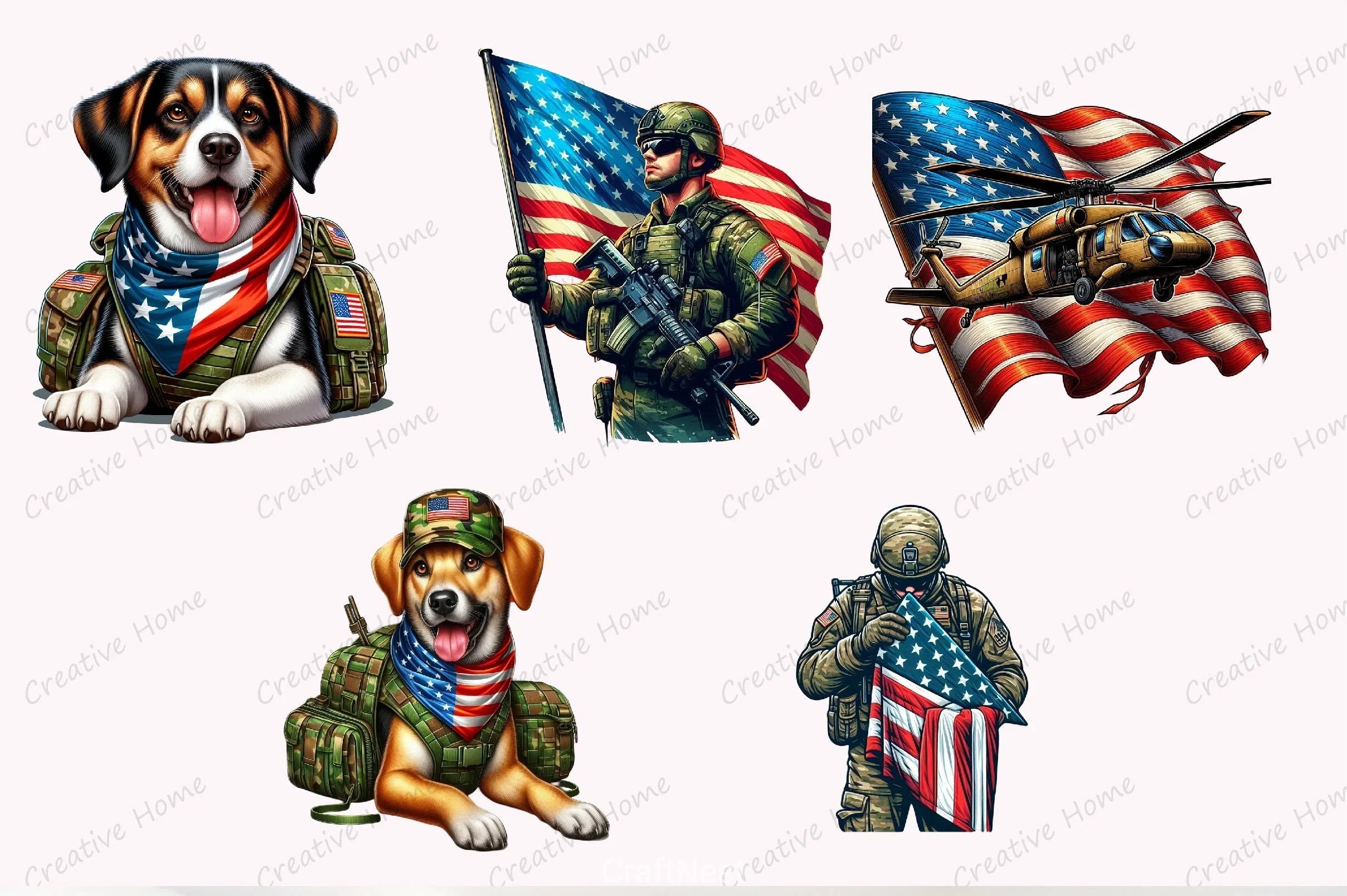 4th July Military Clipart Bundle - CraftNest - Digital Crafting and Art