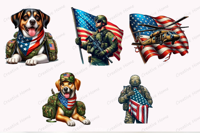 4th July Military Clipart Bundle - CraftNest - Digital Crafting and Art