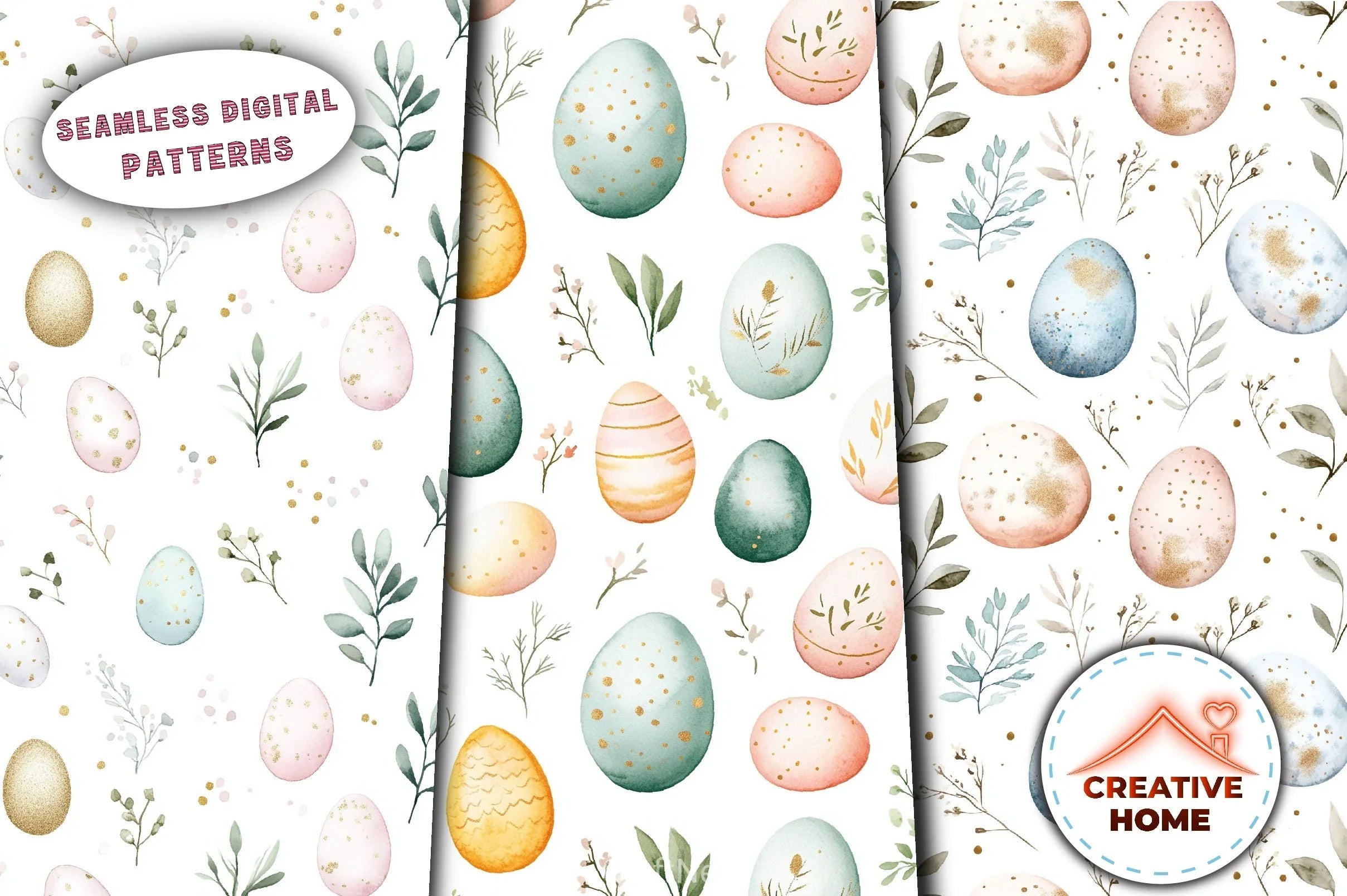 Easter Eggs Pattern Clipart Bundle 2 - CraftNest - Digital Crafting and Art