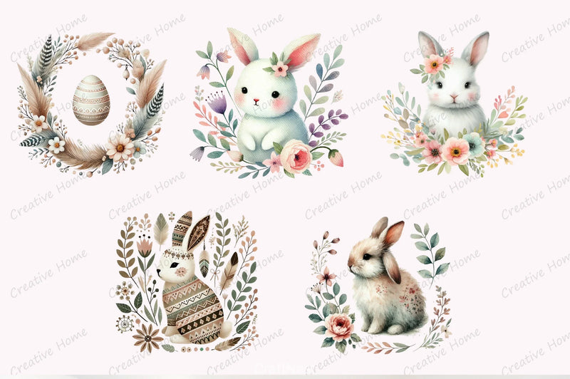 Boho Easter Clipart Bundle 4 - CraftNest - Digital Crafting and Art