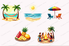 Summer Beach Clipart Bundle 3 - CraftNest - Digital Crafting and Art