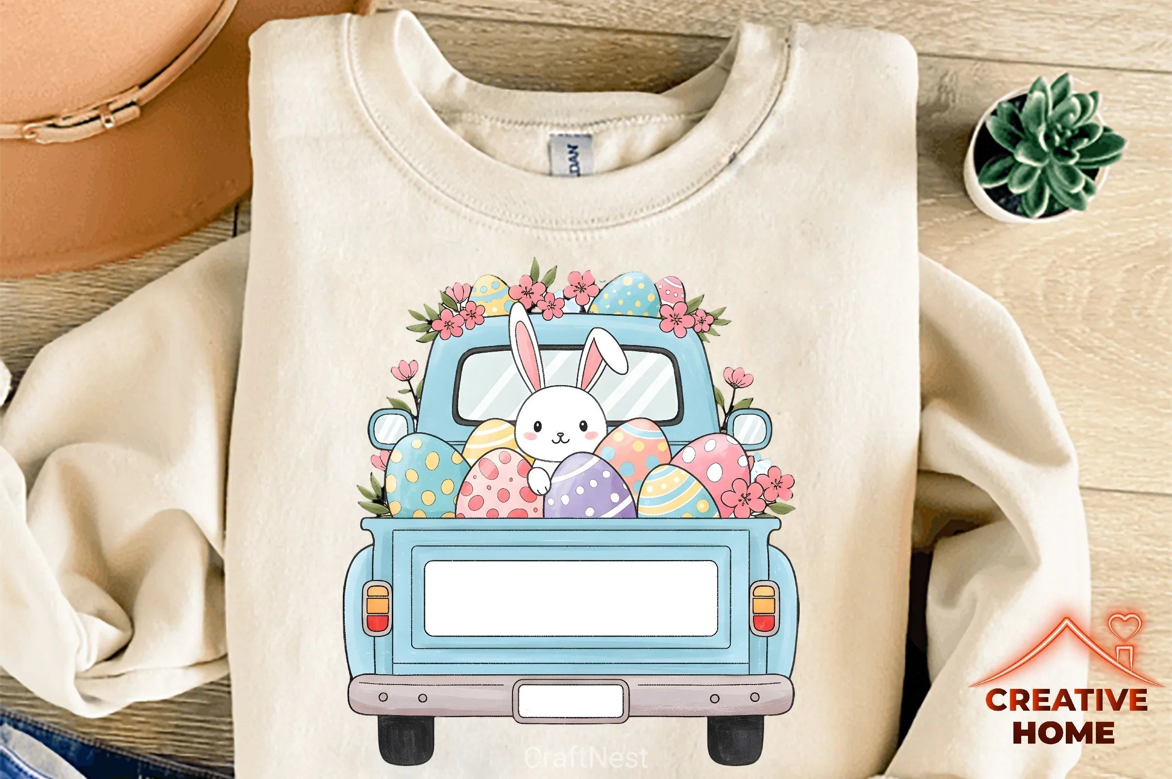 Easter Truck Monogram Clipart Bundle 1 - CraftNest - Digital Crafting and Art