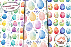 Easter Rainbow Eggs Floral Clipart Bundle - CraftNest - Digital Crafting and Art