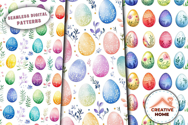 Easter Rainbow Eggs Floral Clipart Bundle - CraftNest - Digital Crafting and Art