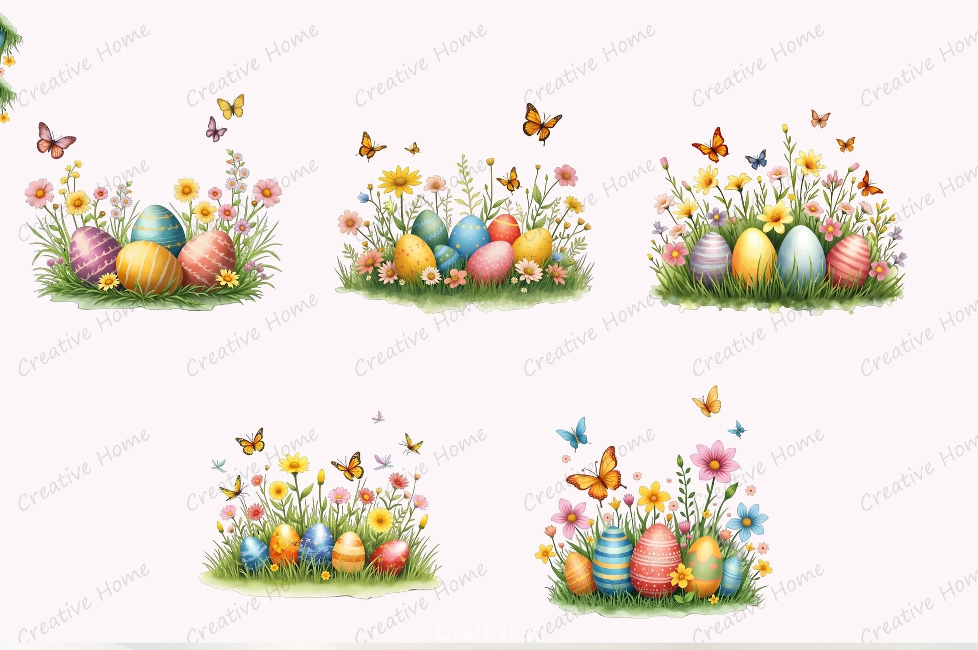 Easter Springtime Scene Clipart Bundle - CraftNest - Digital Crafting and Art
