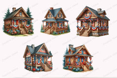4th of July House Clipart Bundle - CraftNest - Digital Crafting and Art