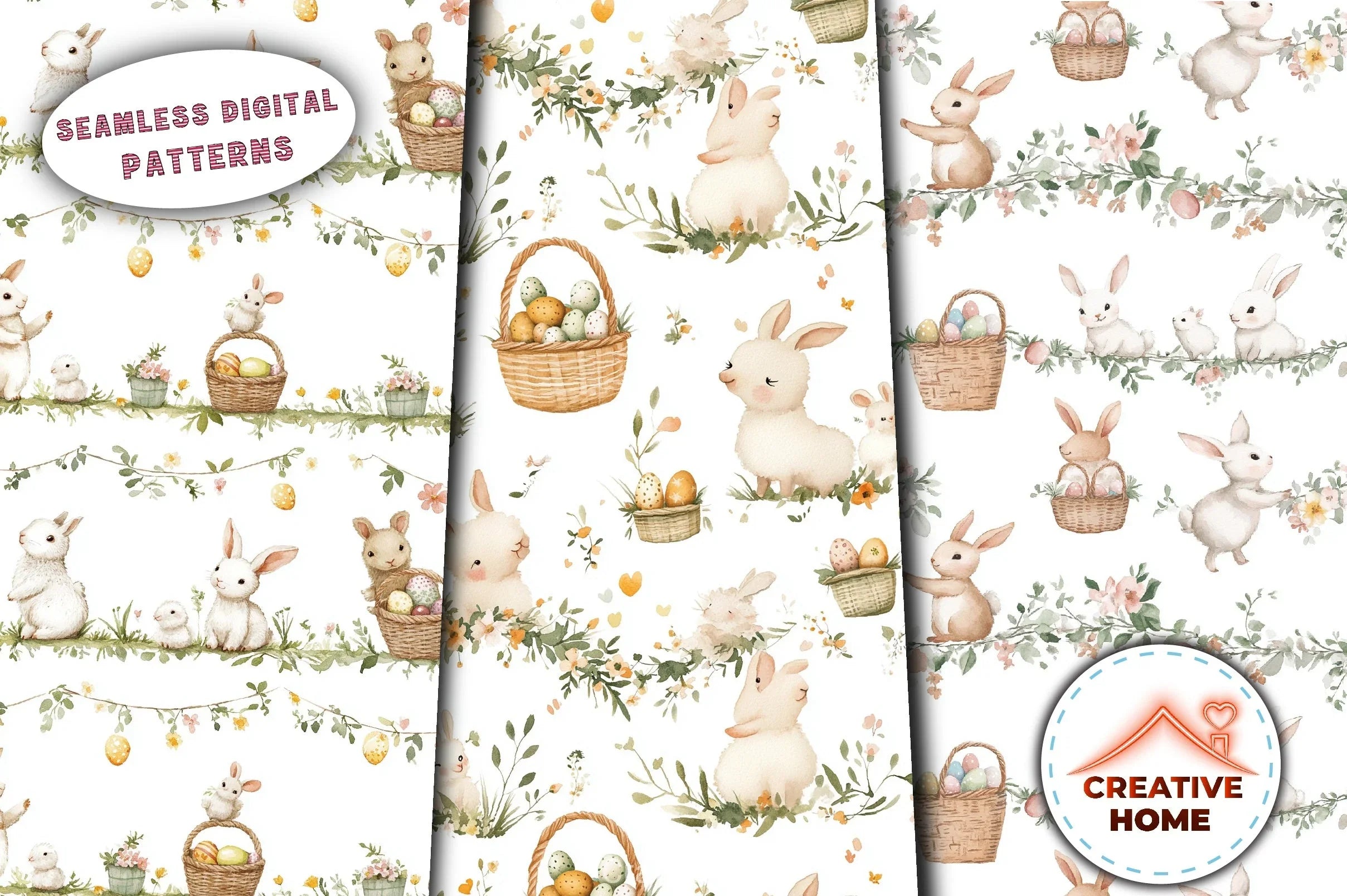 Easter Lambs Lilies Eggs Clipart Bundle - CraftNest - Digital Crafting and Art