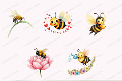 Spring Bee Clipart Bundle - CraftNest - Digital Crafting and Art