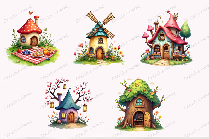 Fairy House Clipart Bundle 4 - CraftNest - Digital Crafting and Art