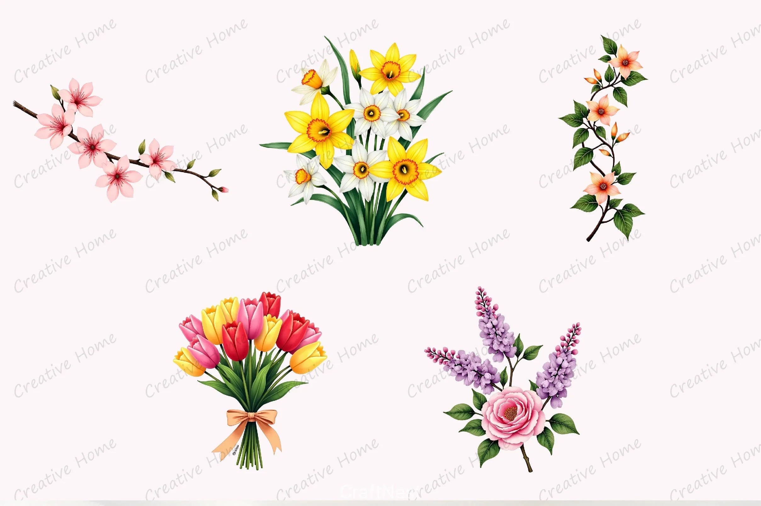 Spring Flowers Clipart Bundle 10 - CraftNest - Digital Crafting and Art
