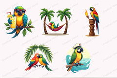Summer Parrot Clipart Bundle 33 - CraftNest - Digital Crafting and Art